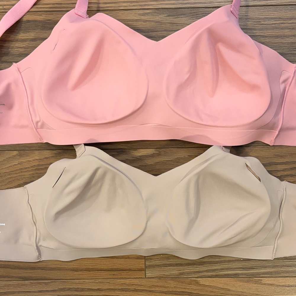 H by Halston NWOT Seamless Wireless Bras (2 pack) in Pink and Beige size medium - Picture 5 of 7